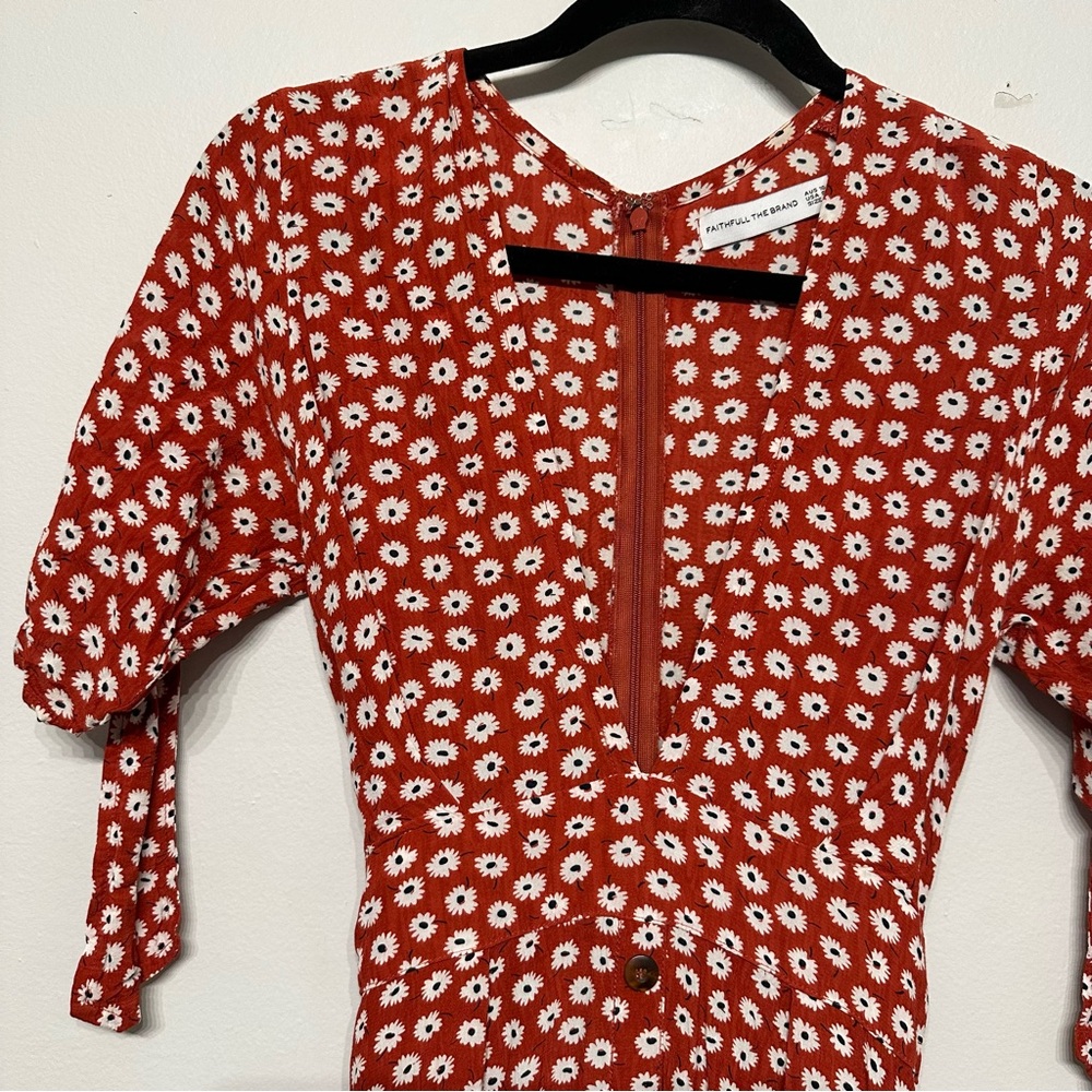 Faithfull the Brand Red Floral Midi Dress - Picture 9 of 11